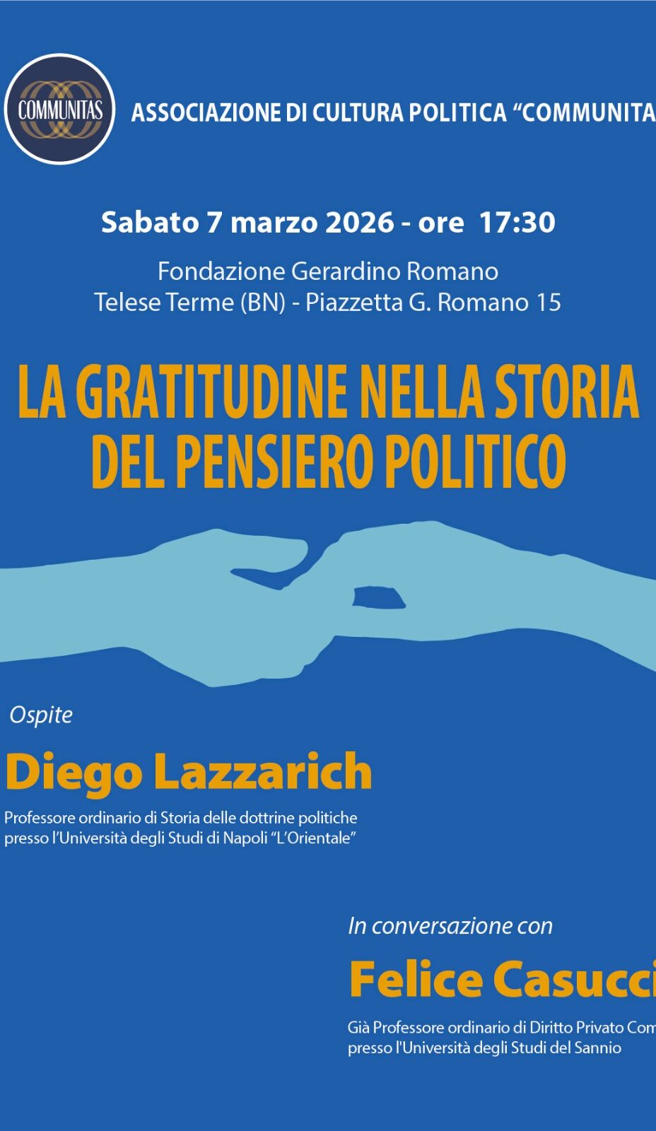 Evento CMT_Prof. Diego Lazzarich_Gratitudine